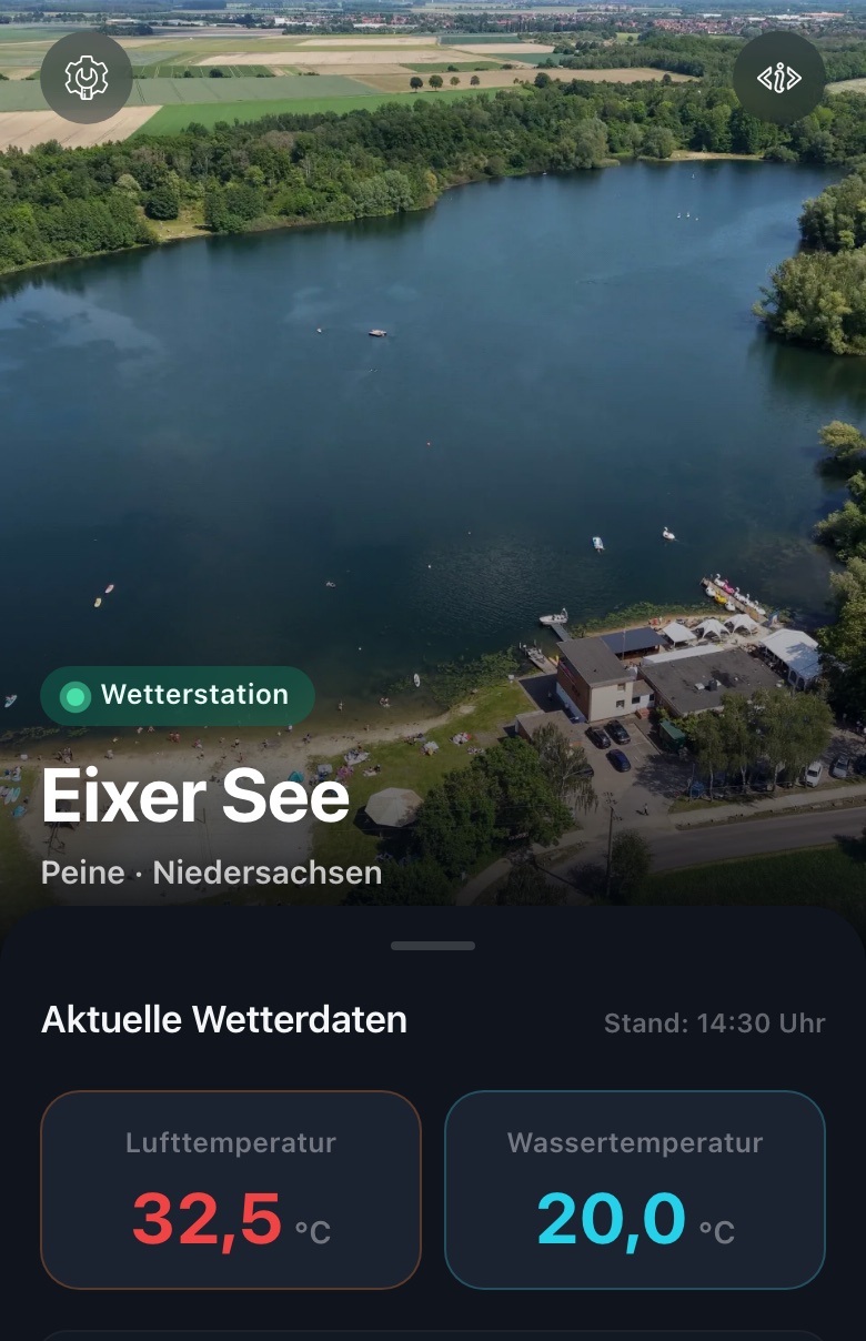 Screenshot der Live-Wetterstation Eixer See